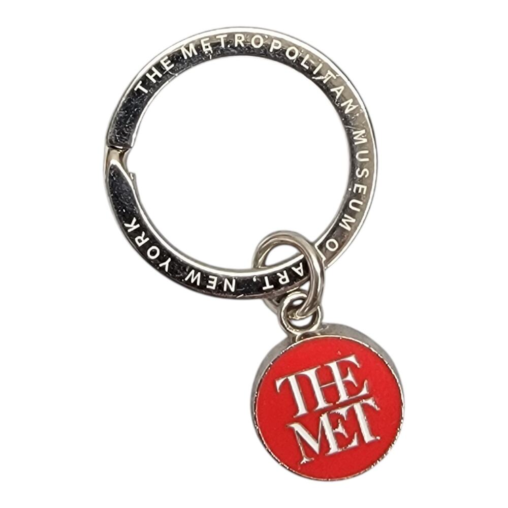 The Met Metropolitan Museum Art New York Red Enamel Logo Keychain Key Ring